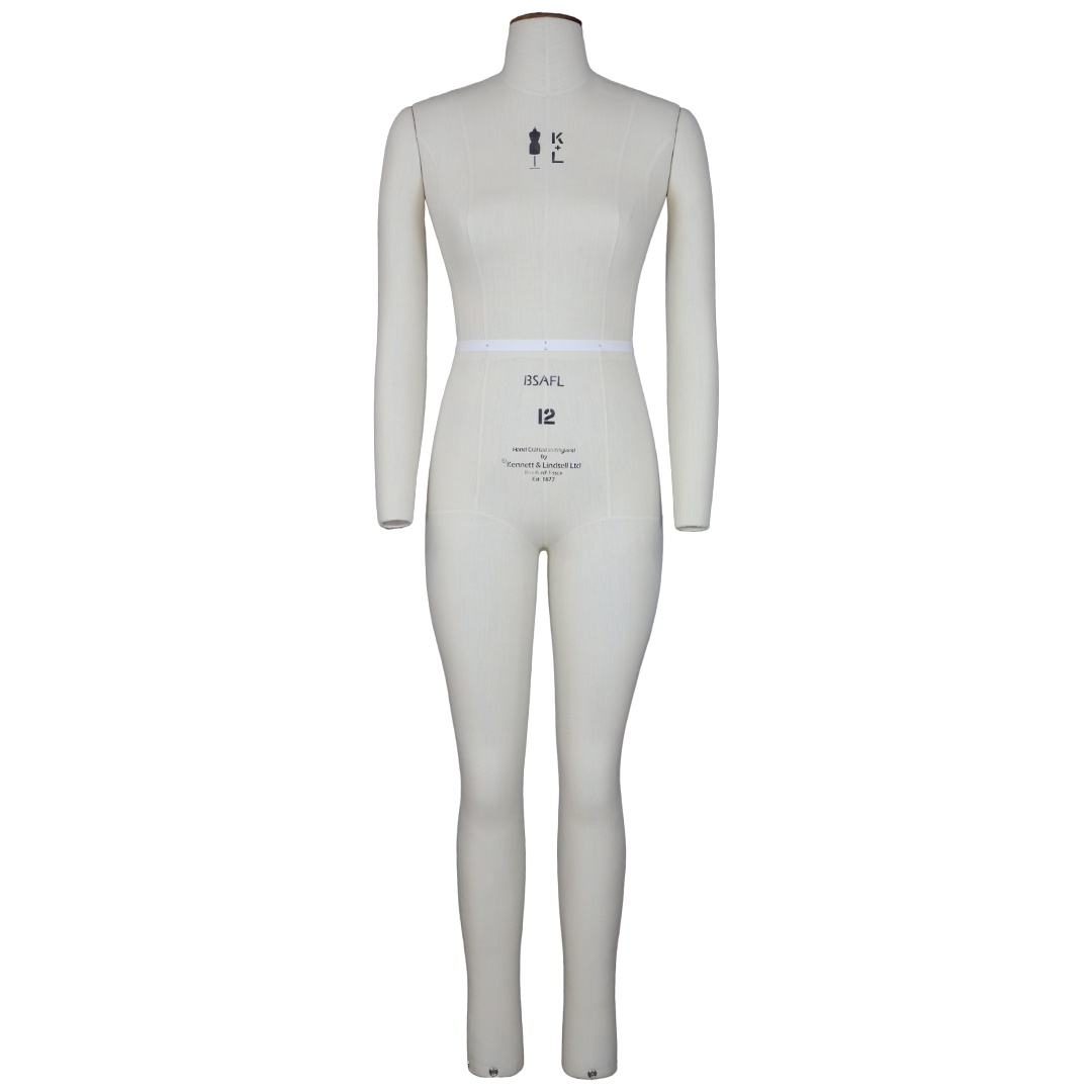 Size 12 full length tailoring mannequin with arms, front