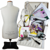 Kennett and Lindsell Kit Two fashion toolkit featuring a mini model dress form, tailor shears, and pattern master.