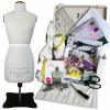 Kennett and Lindsell Kit Two fashion toolkit featuring a mini model dress form, tailor shears, and pattern master.